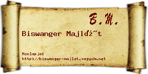 Biswanger Majlát névjegykártya